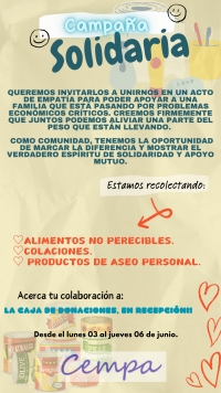 Campaña solidaria 3°A