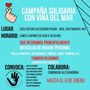 Asoc. de Centros de Apoderados de Establecimientos Públicos de Providencia ayuda a Viña del Mar