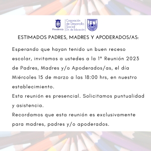 Reunión de Madres, Padres y  Apoderados/as