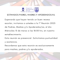 Reunión de Madres, Padres y  Apoderados/as