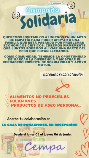 Campaña solidaria 3°A