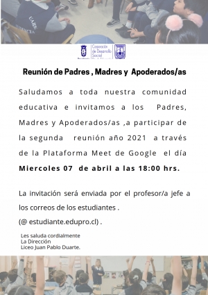 Reunión de Padres , Madres y Apoderados/as